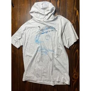 Alore Hoodie T-Shirt, Men's, Size XL,  Gray, Vintage, Dolphin, Single Stich